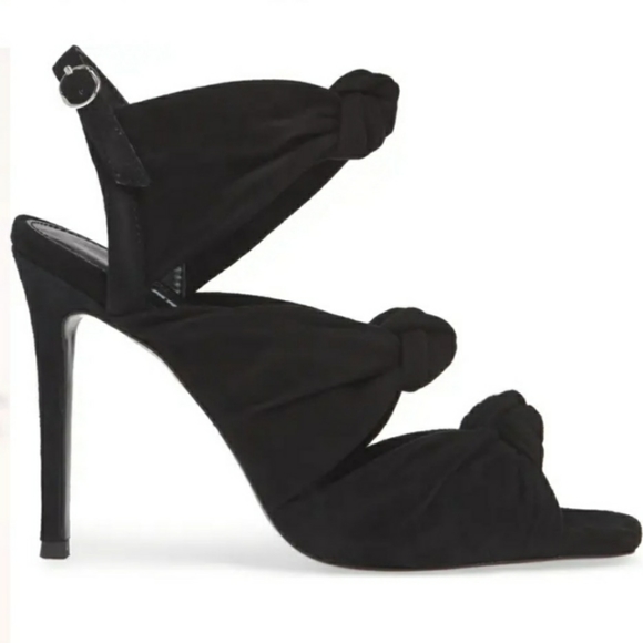 Black Suede 'Vinnie' Knotted Slingback Sandal by Charles David SIZE 8 - Picture 2 of 14